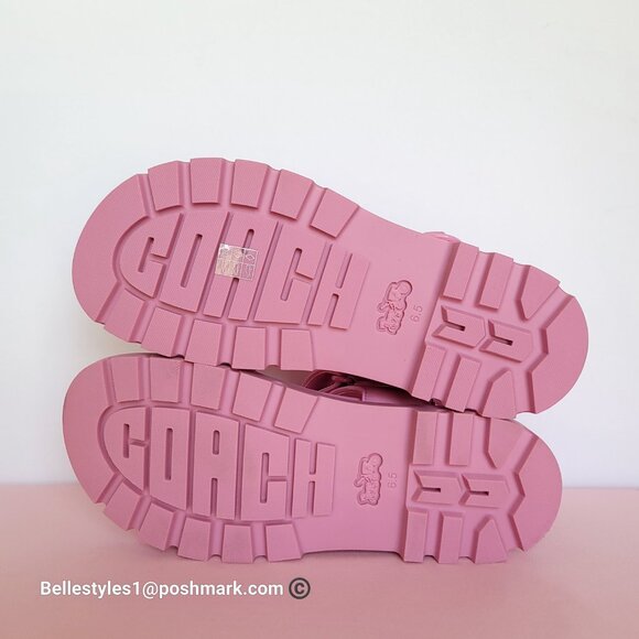 COACH Brynn Double Strap Smooth Leather Sandal- Vivid Pink Color. Women’s 6.5B⭐ - Picture 15 of 16